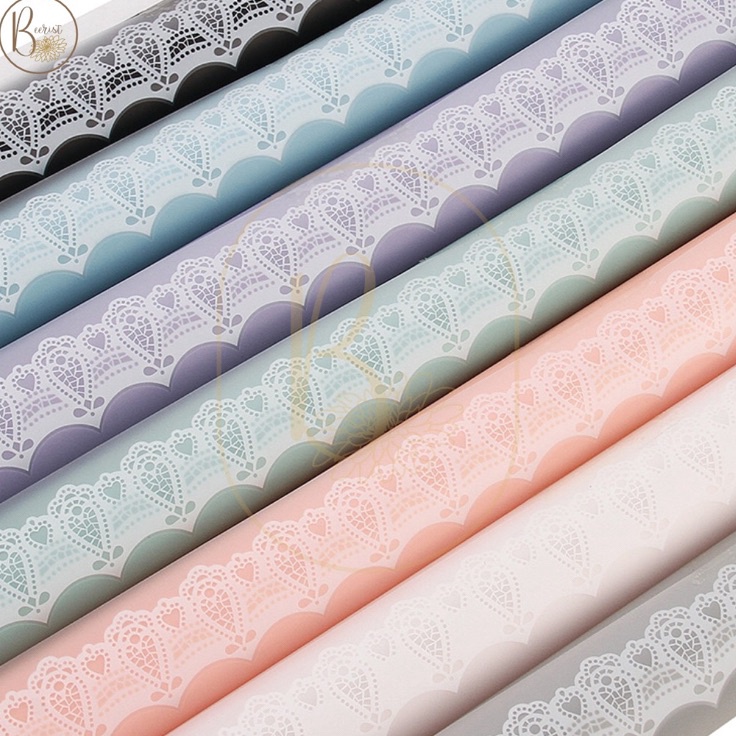 

Ready Stok 2 LEMBAR Kertas Bunga Cellophane Motif Brokat Paper Flower Wrapping Paper Kertas Buket Bunga ZA Grosir