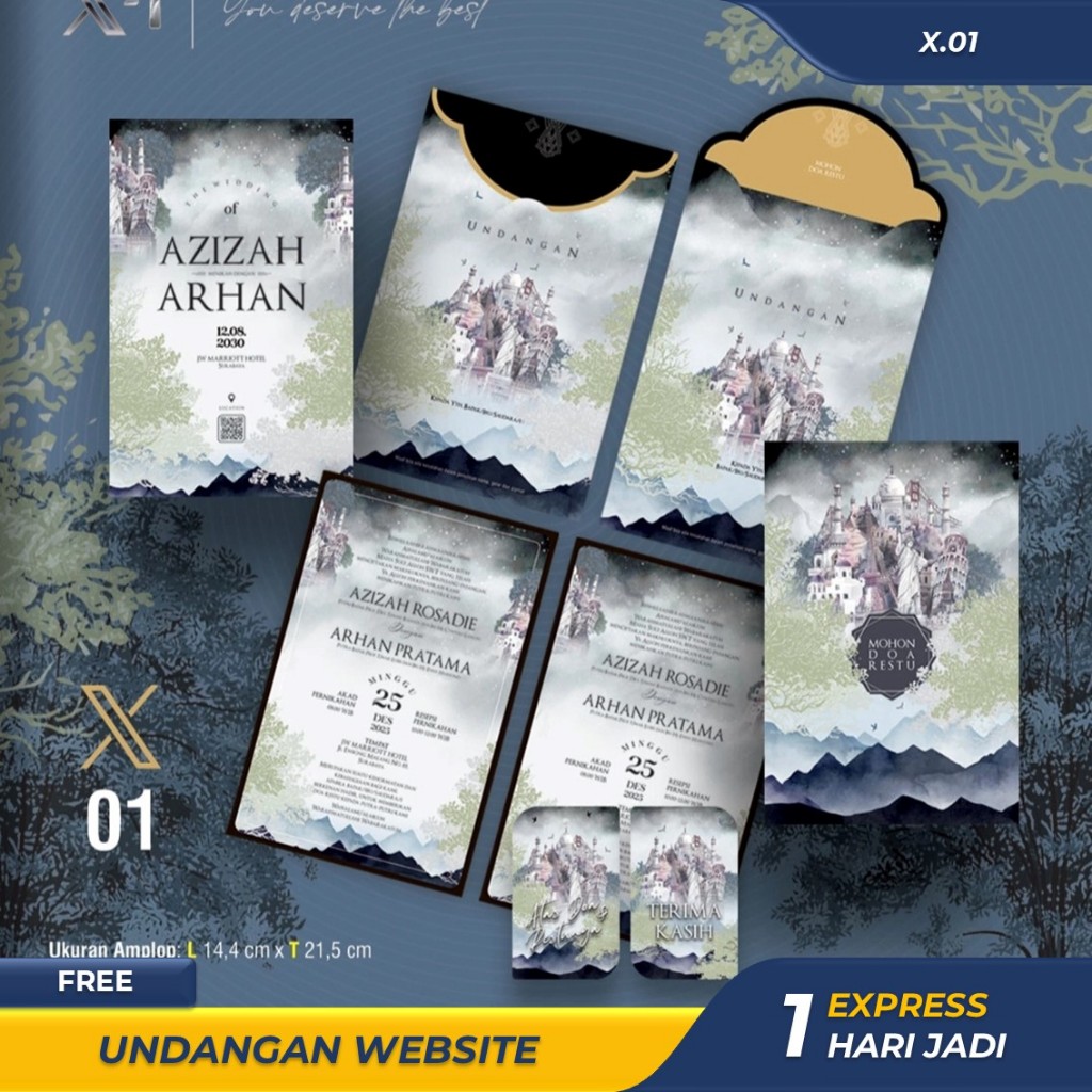 CETAK UNDANGAN PERNIKAHAN KHITANAN AESTHETIC ELEGANT SIMPLE MURAH CUSTOM FOTO UNDANGAN AMPLOP HARD C