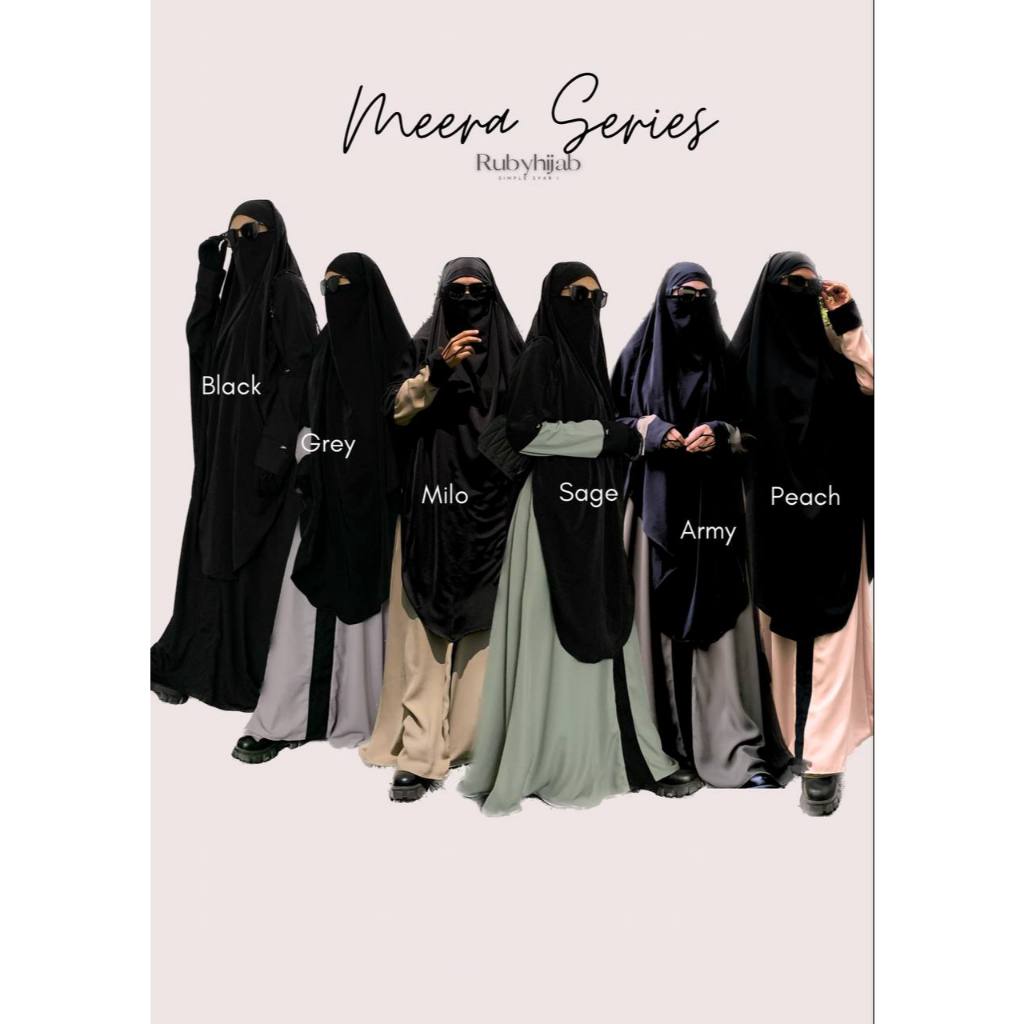 Meera Series by Rubyhijab Gamis Abaya Dress Syari Gamis Abaya Set Khimar
