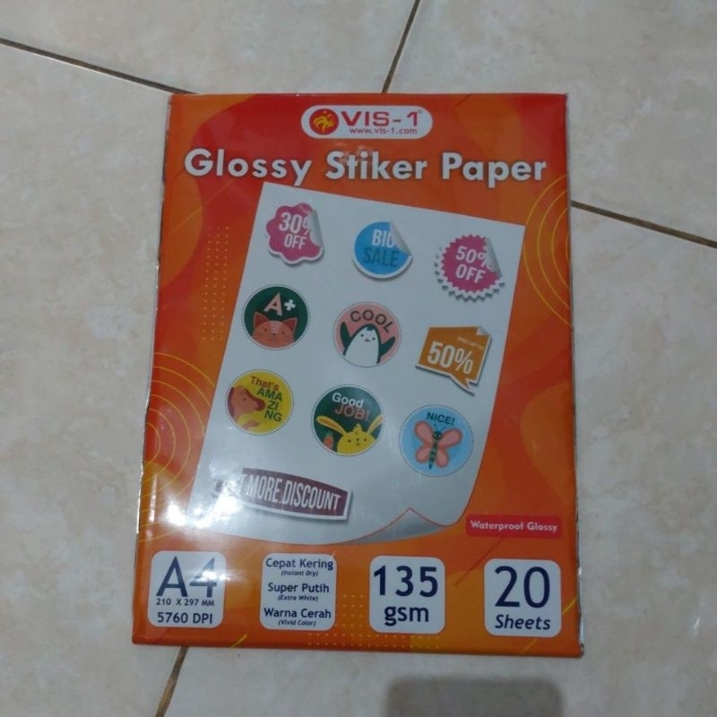 

Kertas foto stiker glossy 135gsm