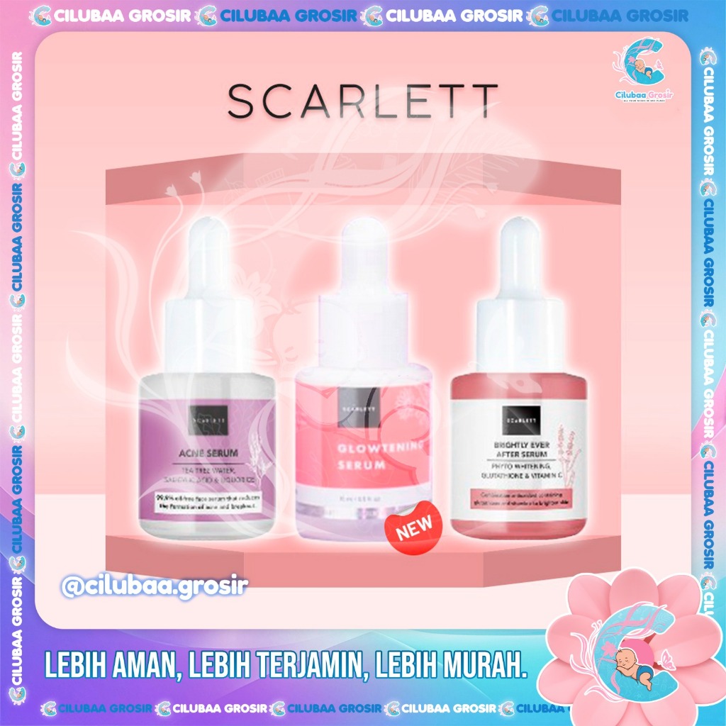 Scarlett Whitening Brightly Ever After Serum Cream Day Night | Scarlet Whitening Acne Serum GlowSkin