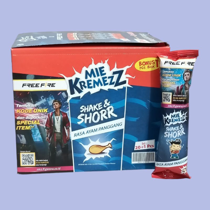 

Ay00! Mie Kremezz Shake & Shorr Keju MAnis, Ayam Panggang dan Sambal Balado Snack 16 g [20 pcs/box]