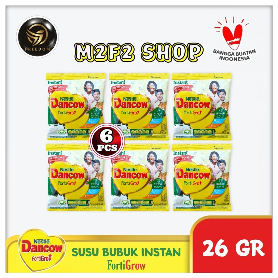 

Nestle Dancow Fortigro Susu Bubuk Instant Original Putih Sachet - 26 gr (Kemasan 6 Pcs)