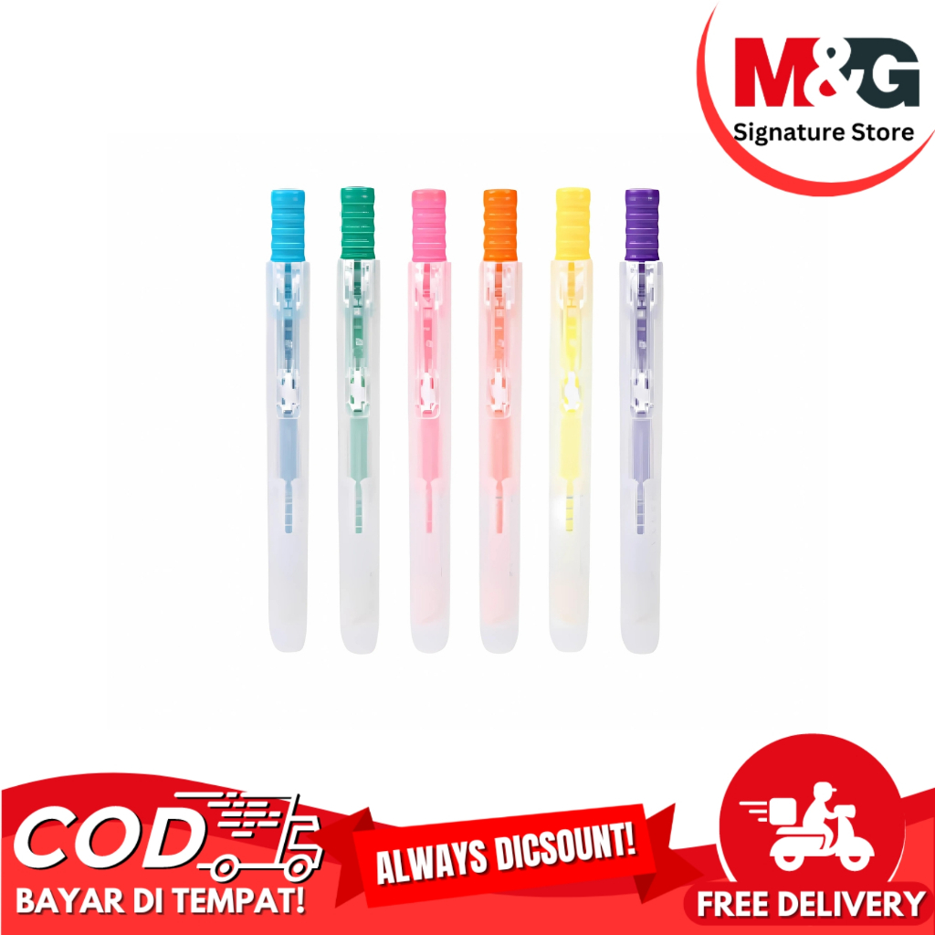 

Highliter Pen Recretable Neon Color M&G Penanda Buku Semua Warna Penanda Tulisan Unik #AHM27301