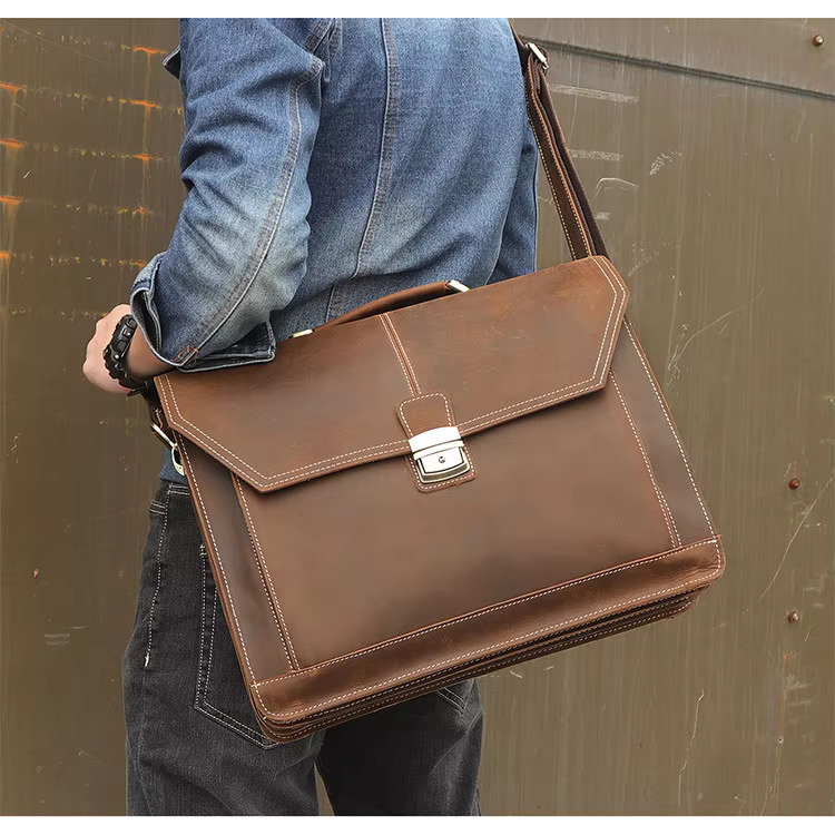 Tas Kerja Kulit Asli Untuk Notebook 15 Inch - Tas Laptop Kulit Sapi Untuk Pria