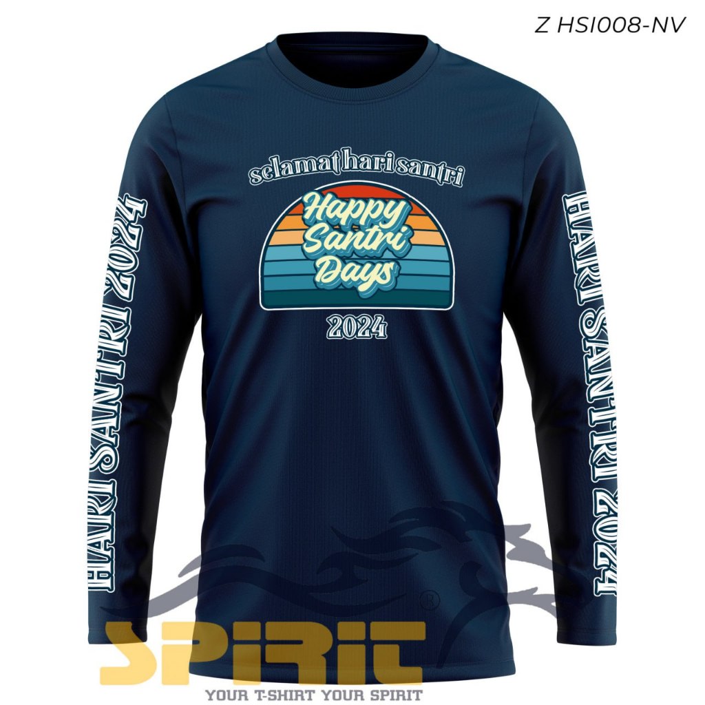 Baju Hari Santri Happy Santri Days Pria Wanita Kaos Katun Combet 24s Lengan Panjang Premium