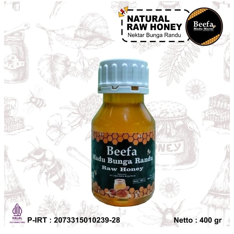 

Madu asli 100℅ raw honey Beefa Madu Bunga Randu 400g