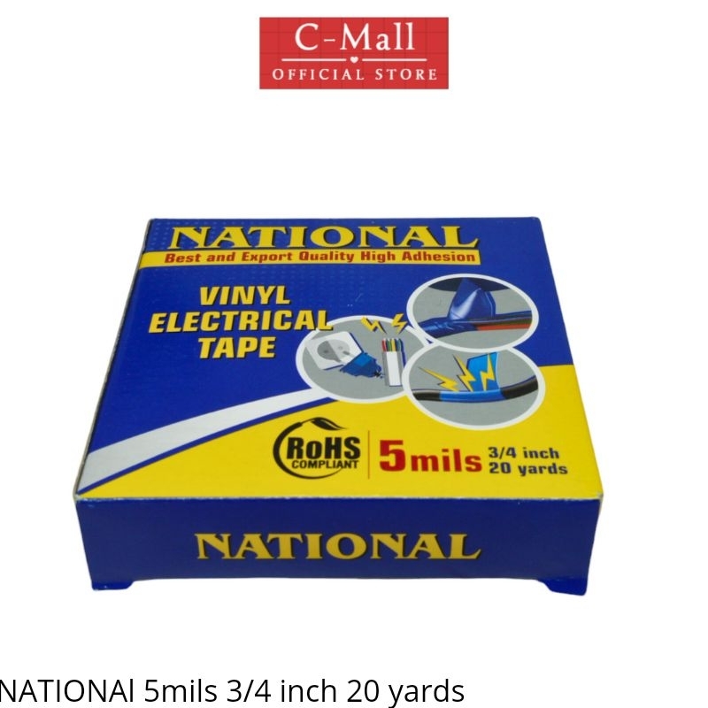 

C-Mall NATIONAL ISOLASI / LEM / LAKBAN LISTRIK VINYL BAKELITE ANTI BAKAR 20 YARD