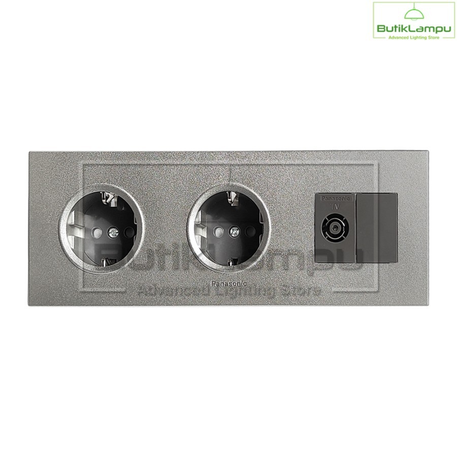 Stop Kontak CP Double + Outlet TV Panasonic Style Silver