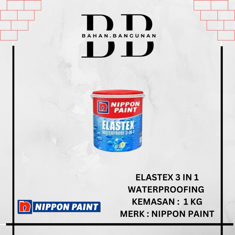 Elastex 1kg Elastex Galon 1 kg Waterproof 3 in 1 Ready Mix  Nippon Paint Warna Elastex 1kg