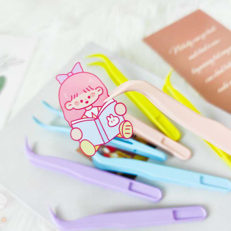 

Pinset Plastik Bengkok Lurus Twezeer Sticker Journaling - DIY