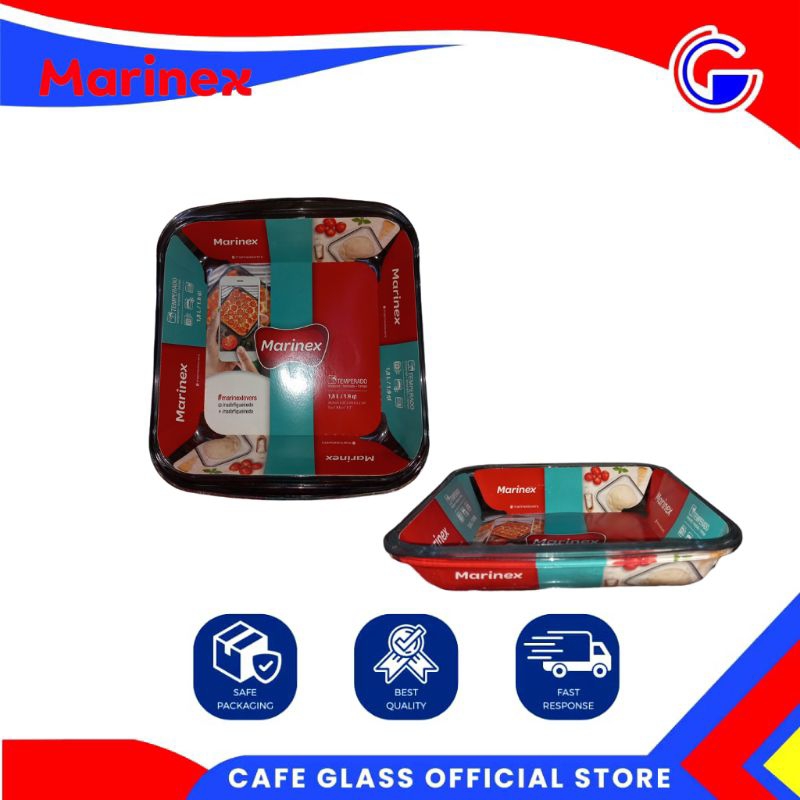 LOYANG KACA KOTAK 1.8L - WADAH SAJI MARINEX TAHAN PANAS | LOYANG OVEN PRASMANAN 6222