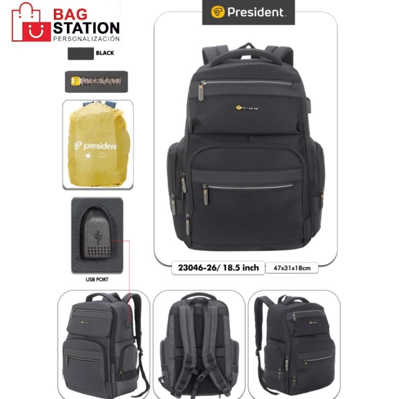 BACKPACK PRESIDENT USB ORIGINAL TAS RANSEL LAPTOP PRESIDENT TAS PUNGGUNG TAS PRIA WANITA