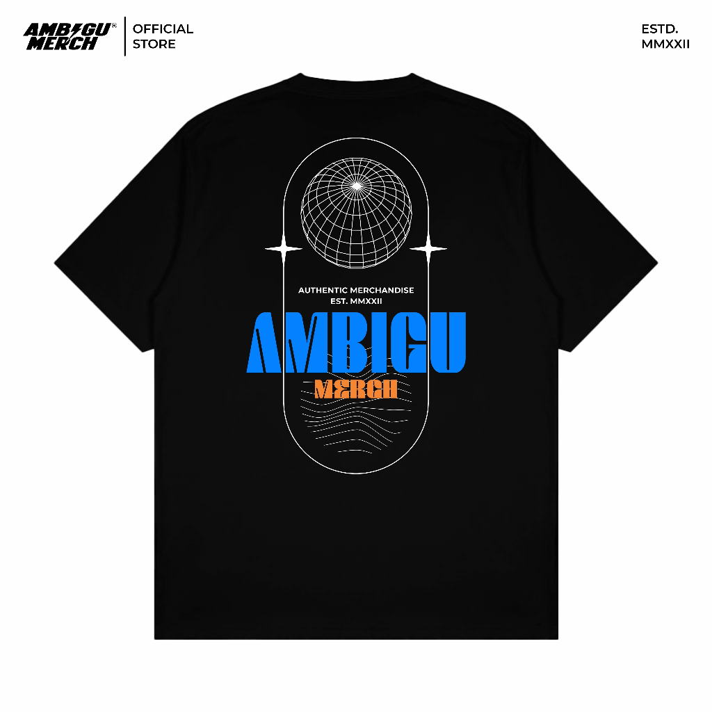 AMBIGU Kaos Pria Tshirt Lengan Pendek Katun Combed - Black