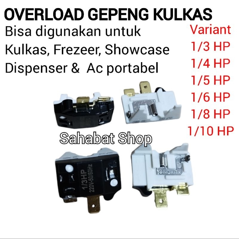 OVERLOAD GEPENG KULKAS KLIXON / OVERLOAD FREEZER / OVERLOAD SHOWCASE 1/3 1/4 1/5 1/6 1/8 1/10