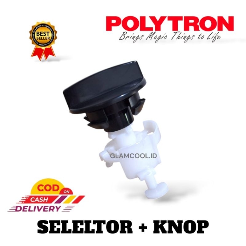 1 SET KNOP HITAM + SELECTOR PEMBUANGAN MESIN CUCI POLYTRON 2 TABUNG ORI