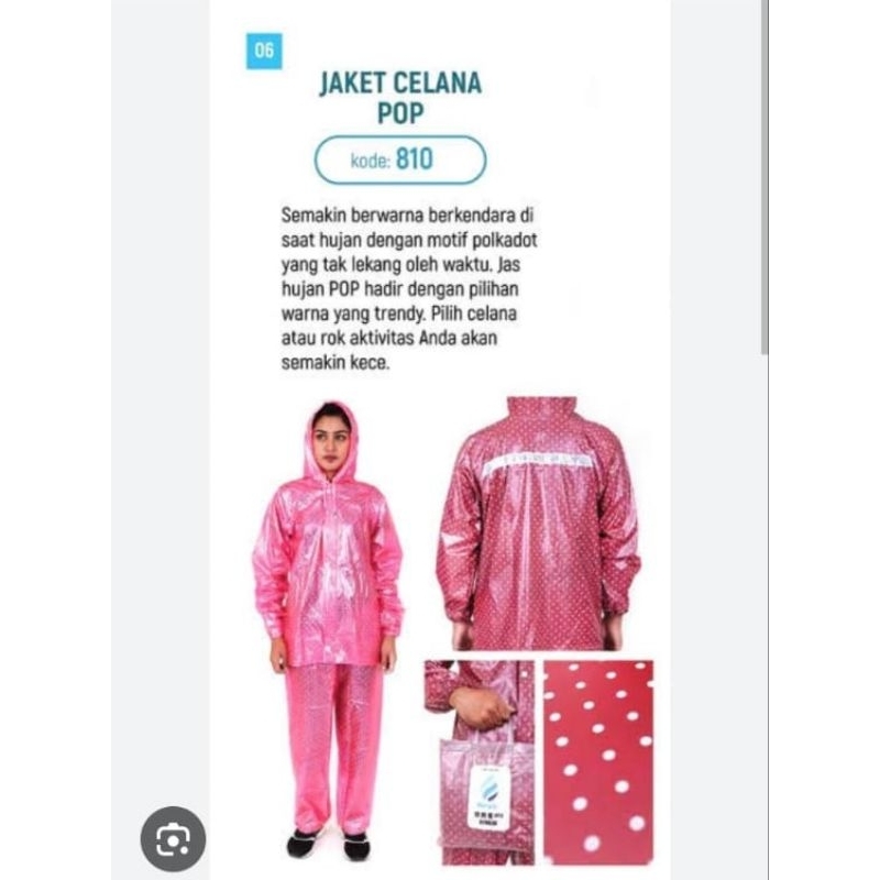JAS HUJAN  JAKET CELANA POP PLEVIA 810 DEWASA  PRIA WANITA  STELAN MURAH