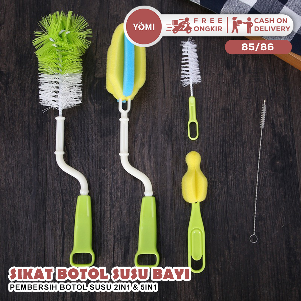 YOMI- Sikat Botol Susu Bayi 2185/2186 / Pembersih Botol Susu 2in1 & 5in1