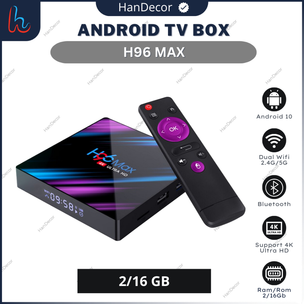 Android Tv Box H96 MAX 2GB 16GB | Set Top Box android 10 | Tv Box 4k | Android Tv Box