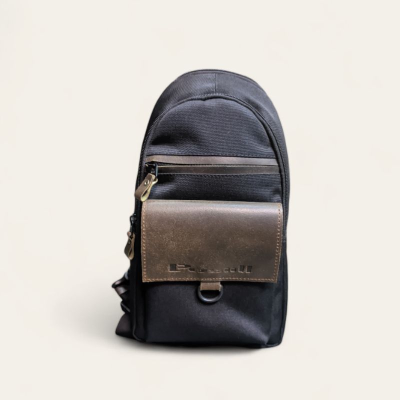 Pusiill - Slingbag/Tas Selempang Kulit Sapi Asli+Cordura/ Waistbag Kulit Asli/Tas Punggung Kulit asl