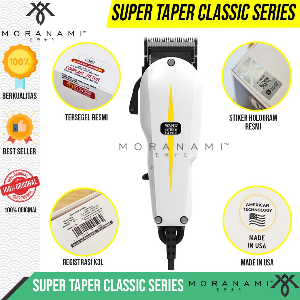 Clipper WAHL Super Taper Original Mesin Cukur Rambut Alat Cukur Rambut Original Clipper