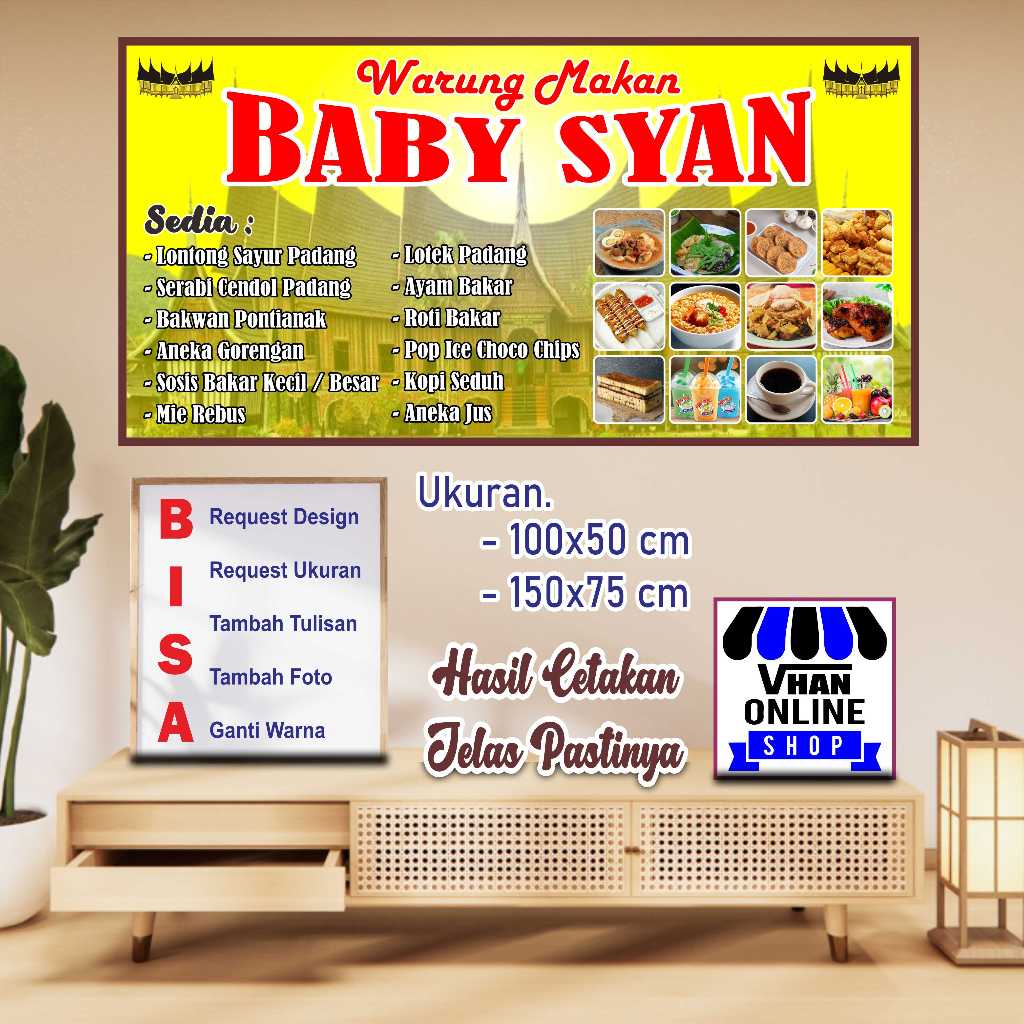Spanduk Banner Custom Warung Makan Atau Warung Nasi Padang