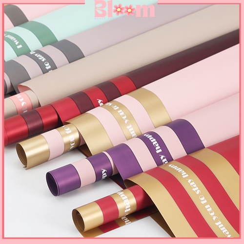 

20 Lembar kertas buket bunga double list gold cellophane paper Kb6056