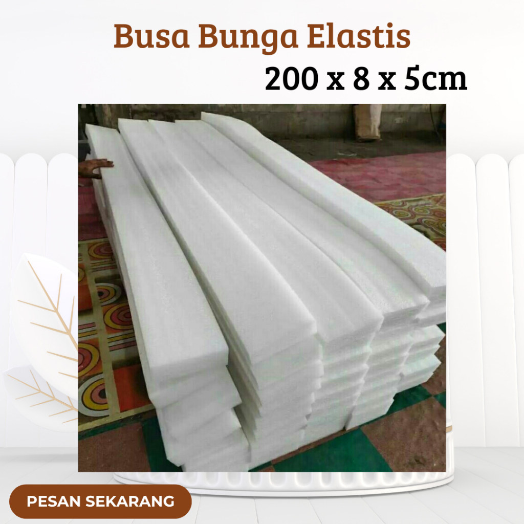 Busa Elastis tancap bunga panjang 2m / foam elastis / busa bunga elastis putih dekorasi