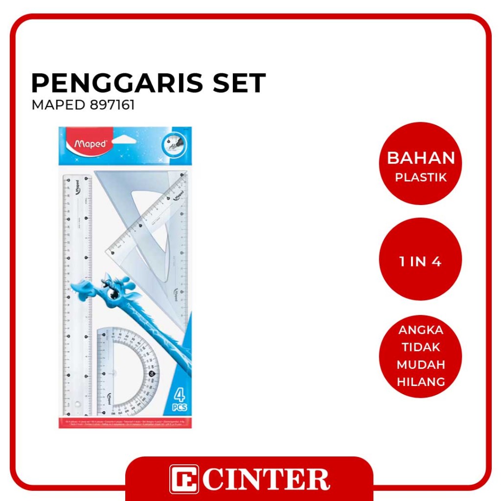 

MAPED - ROL / RULER / PENGGARIS PULSE SET LARGE ISI 4 PCS 897161