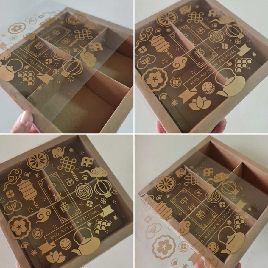 

5 Pcs Dus Mika Packaging Mooncake Box Hampers Motif Imlek Sekat 4 Ukuran 24 x 24 x 6 cm