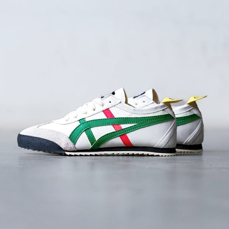 ONITSUKA TIGER MEXICO 66 BIRCH GREEN RED YELLOW SEPATU PRIA WANITA UNISEX HIJAU MERAH KUNING SNEAKER