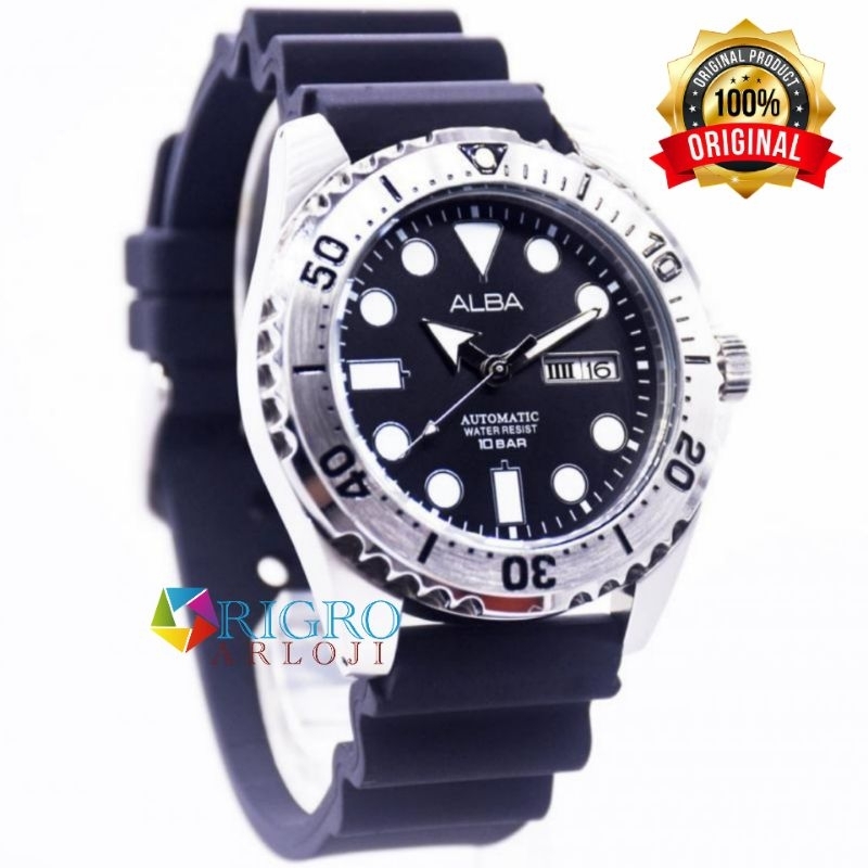Jam tangan Pria Otomatis ALBA AL4495X1 Original garansi 1 tahun - Sport Automatic