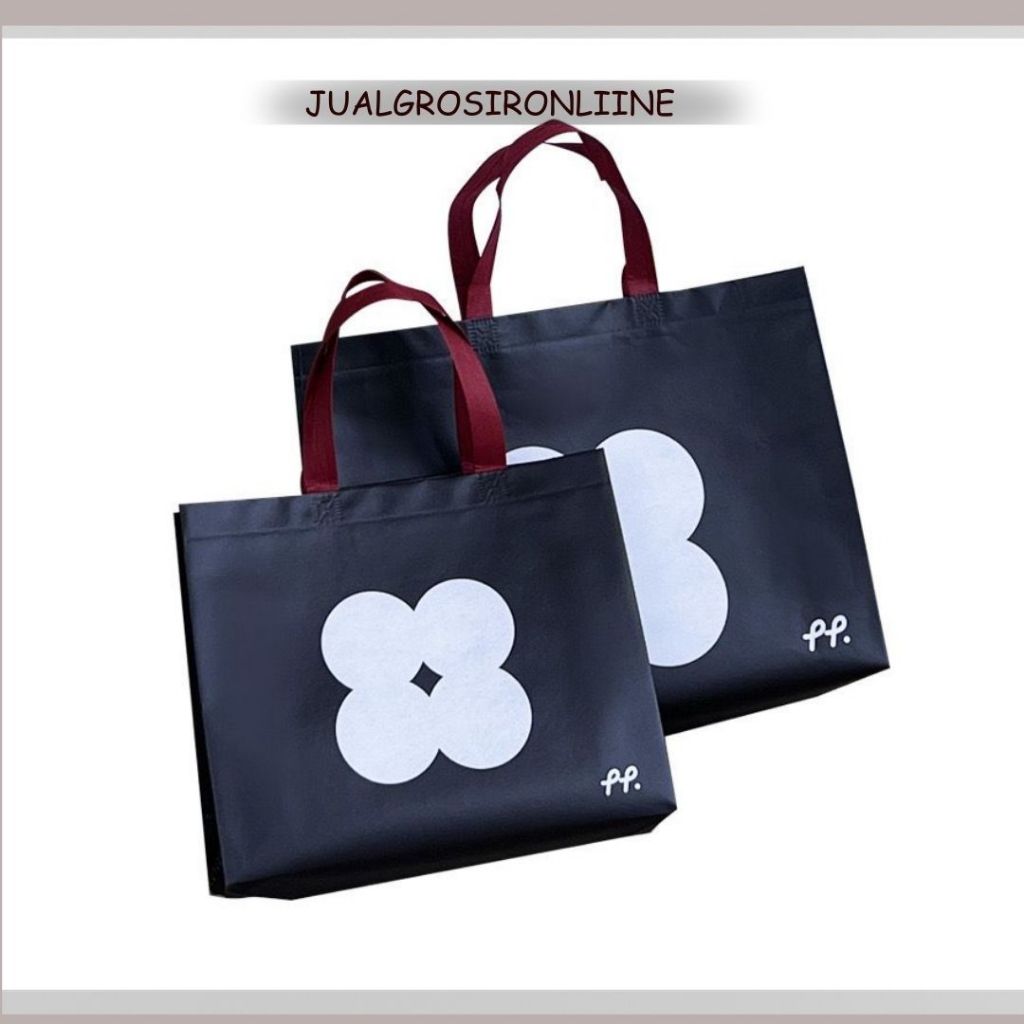 

Paper Bag Kain Black Flower L Tas Kantong Premium Godie Bag Gift Bag