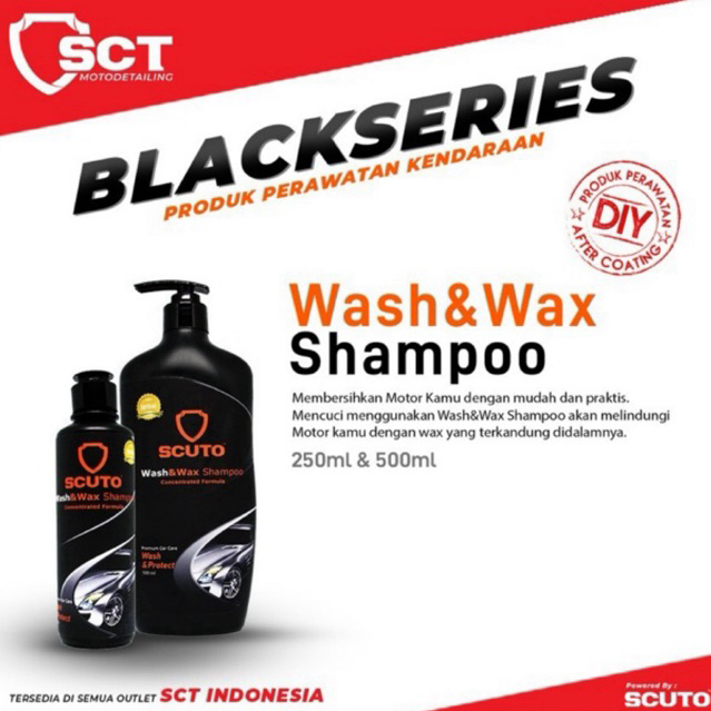 SCUTO WASH WAX SHAMPO WASH WAX SHAMPO MOTOR MOBIL CUCI WAX SHAMPO MOBIL WASH & WAX TOUCHLESS TANPA S