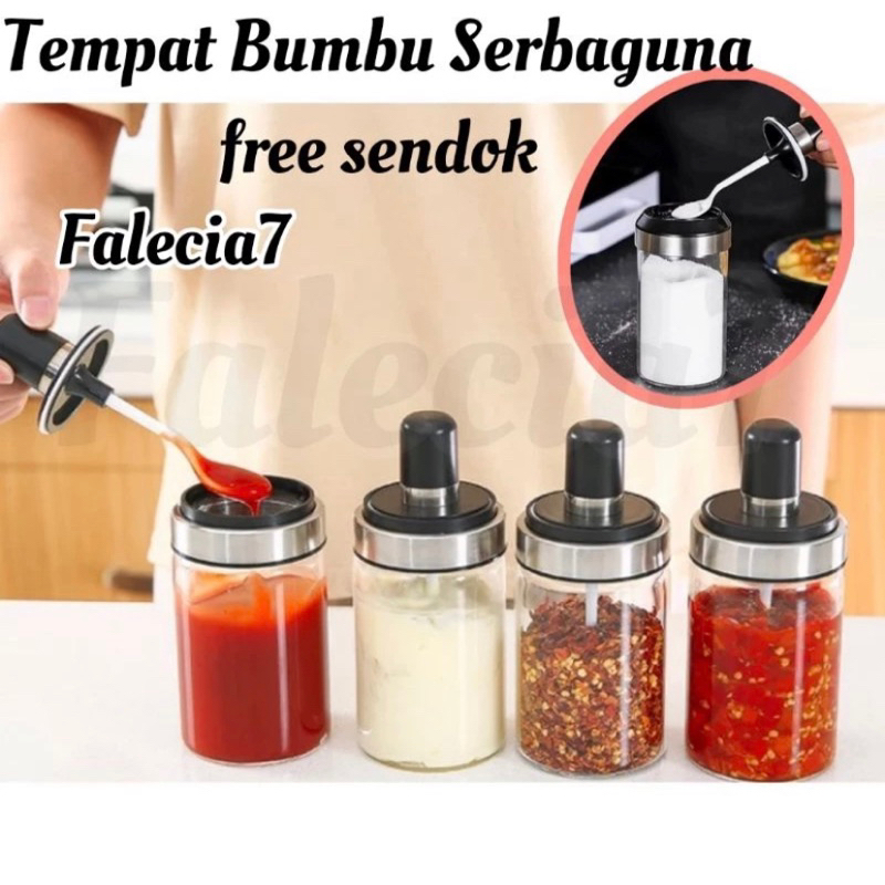 [MADANI] BOTOL BUMBU KACA | TEMPAT BUMBU DAPUR | PERLENGKAPAN DAPUR  / KOTAK TOPLES BUMBU