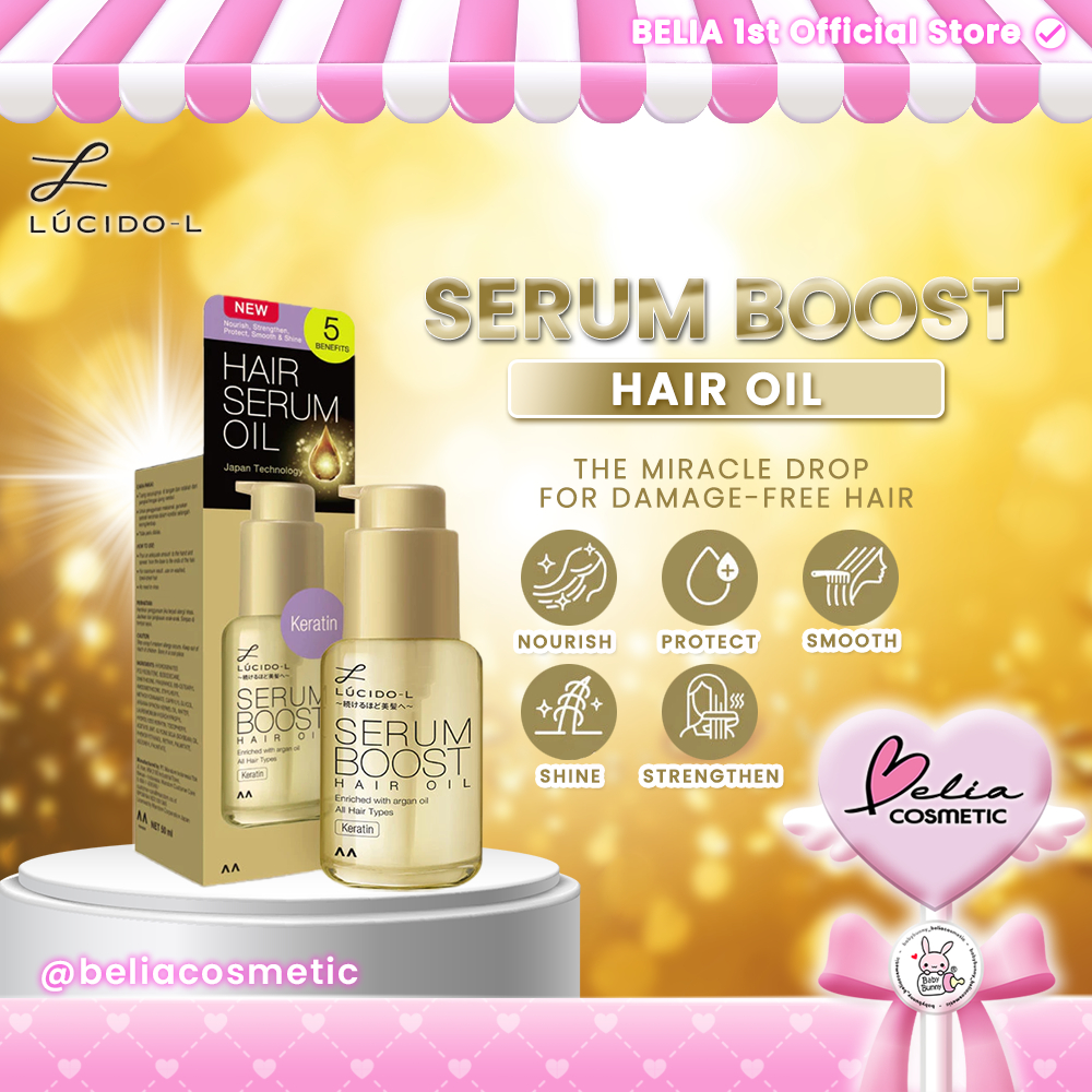 ❤ BELIA ❤ LUCIDO-L Serum Boost Hair Oil Keratin 50ml | Serum Rambut