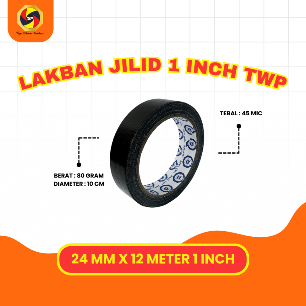 

Lakban Jilid Hitam 1 Inch TWP | 1 pcs - TWP Tape