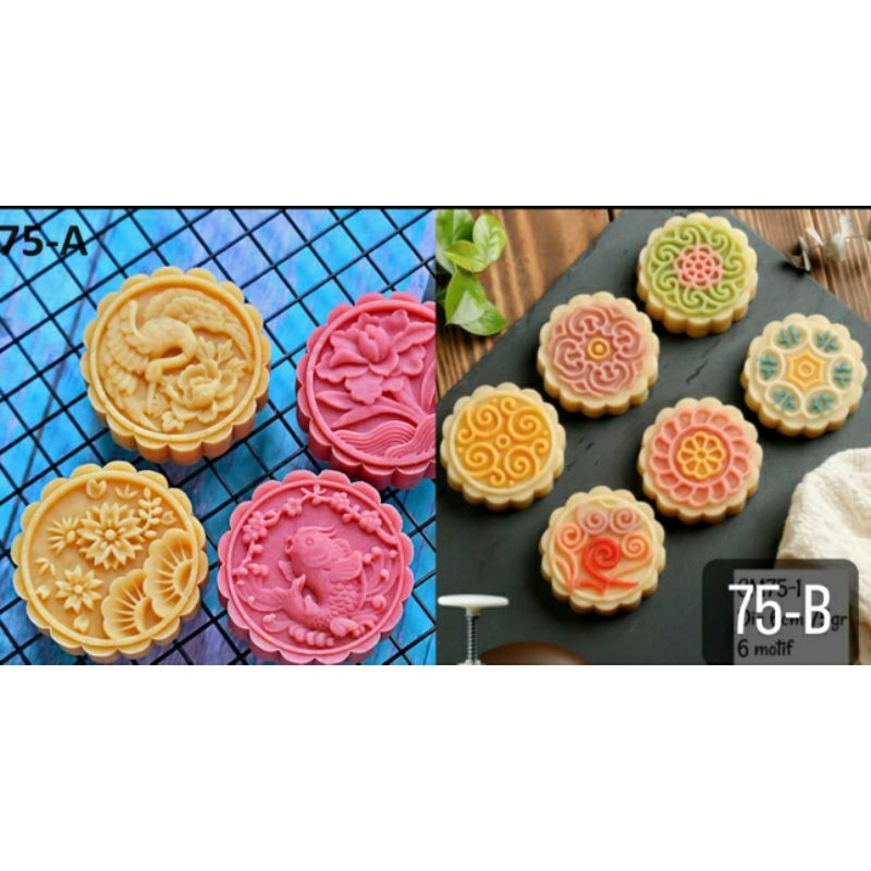 cetakan moon cake 75 gr kue bulan