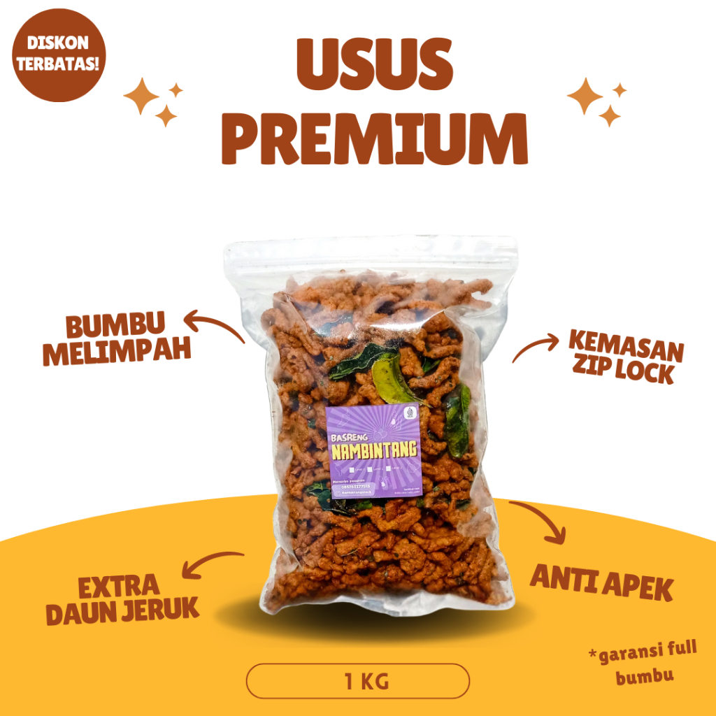 

Kripik Usus Crispy Premium Daun jeruk 1Kg