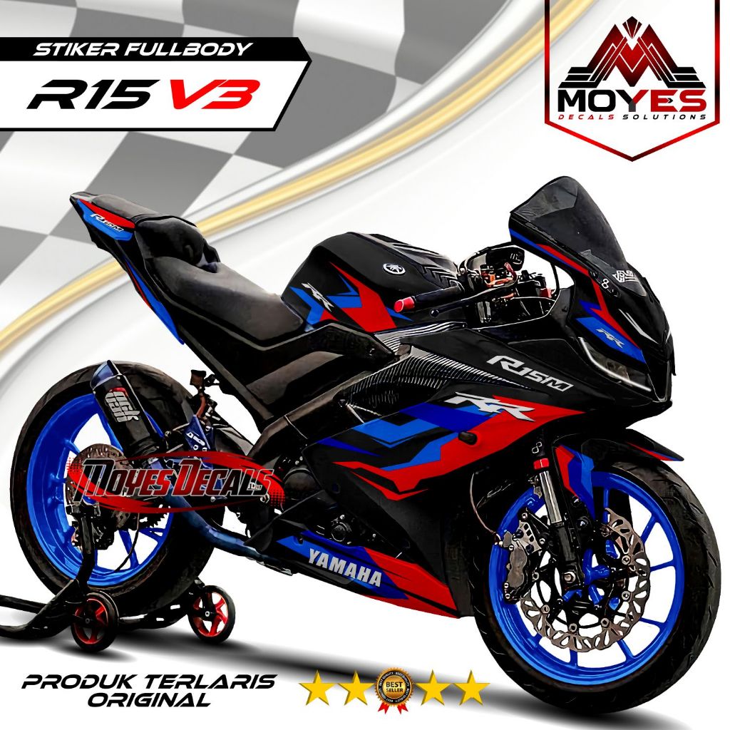 DECAL MOTOR R15 V3 - STIKER MOTOR R15 V3 FULL BODY PREMIUM BERKUALITAS - VARIASI MOTOR R15 V3 DESAIN
