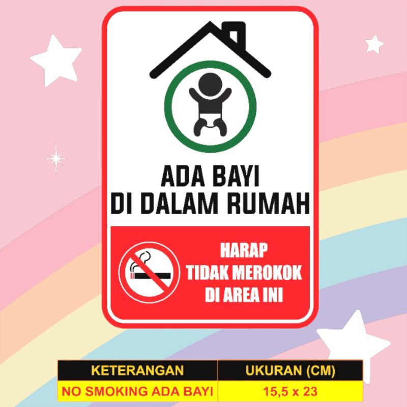 

stiker dilarang merokok NO SMOKING ada bayi