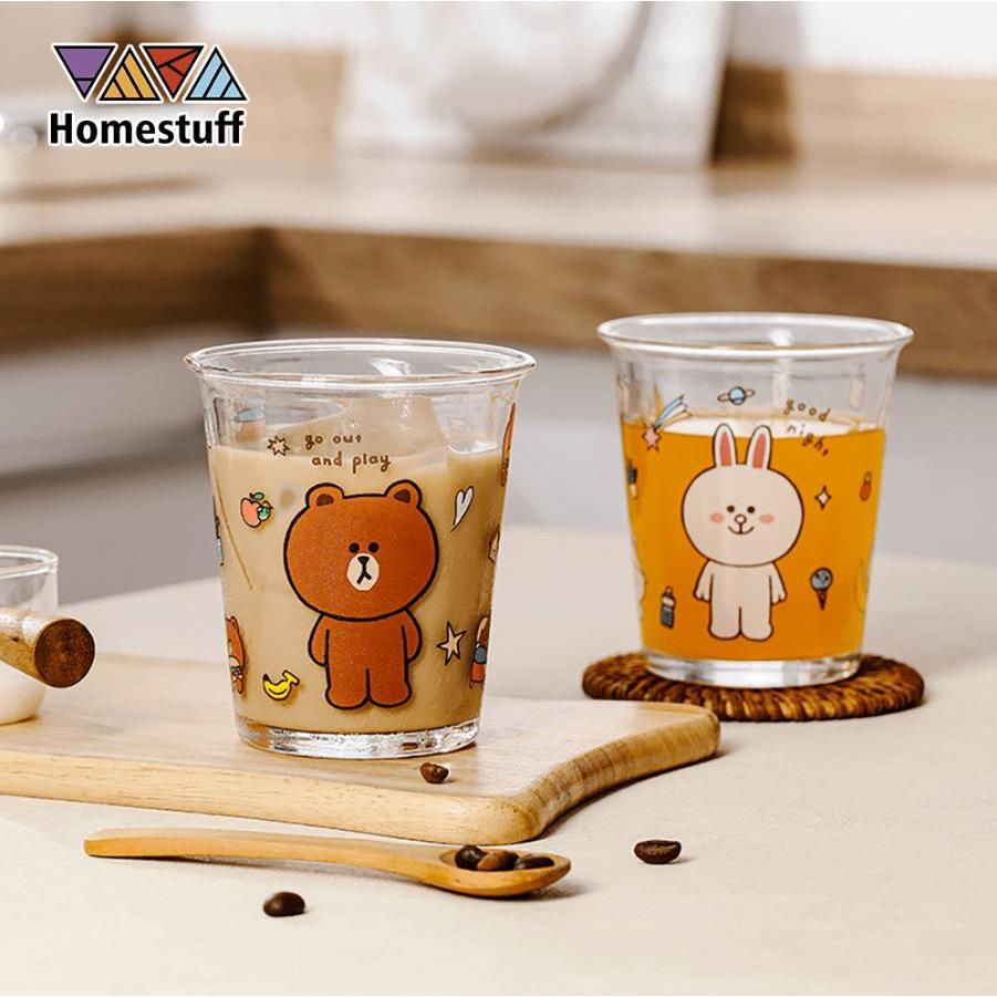 [LINE FRIENDS] Glass Mug/ Milk Coffee Cup/ Cute Cartoon Cup/ Gift Set/ Birthday Annive