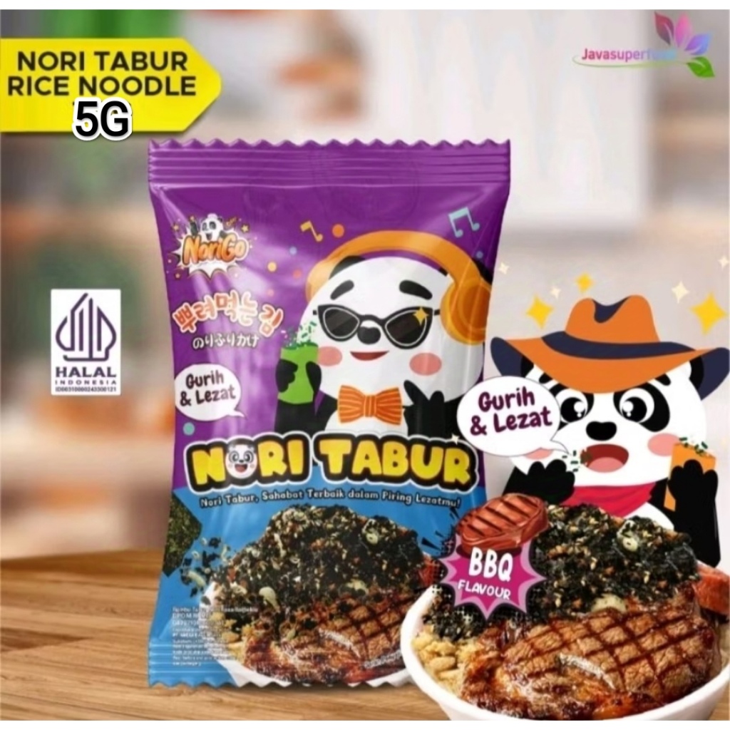 

Nori Tabur Rumput Laut Panggang Sachet - Rasa BBQ - 5g - Halal