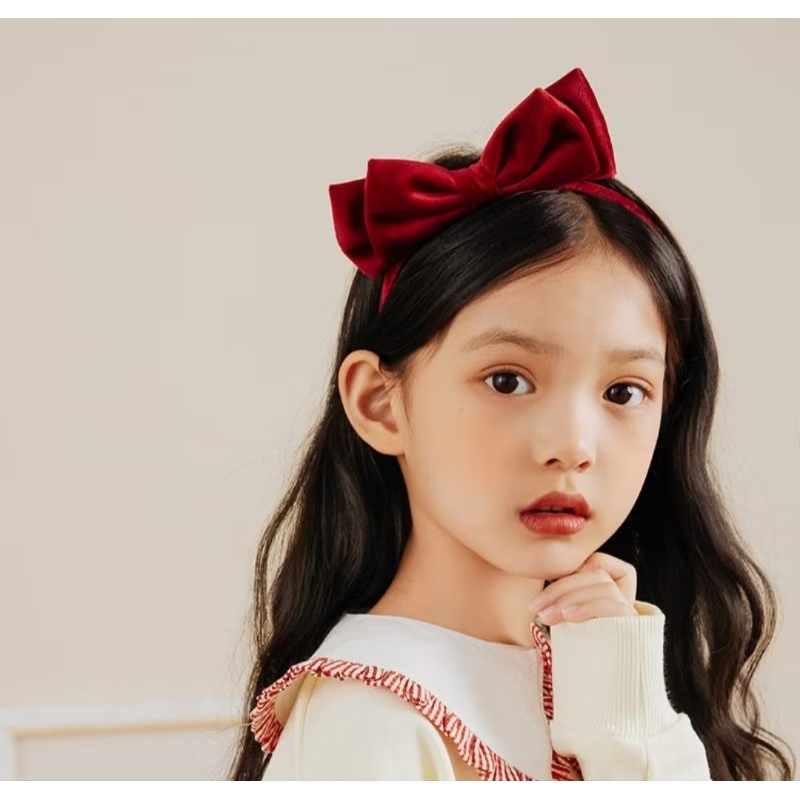 Bando Pita Velvet Merah Natal/ Bando Pita Merah/ Bando Korea