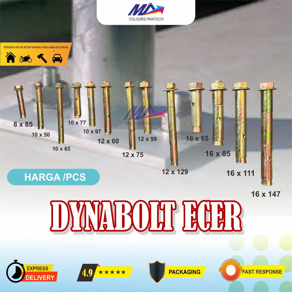 Dynabolt M10 / M10x65 / GROSIR 10X65 (1kotak isi 150 PCS)