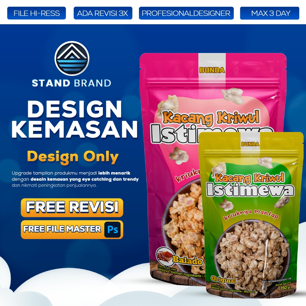 Jasa Design Packaging Desain Kemasan  Makanan Snack dan Produk Lainnya
