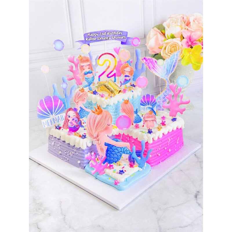 

kue ulang tahun birthday Mermaid topper