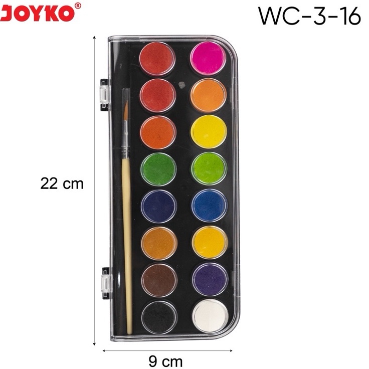 

Kejutan Murah Joyko Watercolor Set Cat Air WC3 Isi 16 Warna
