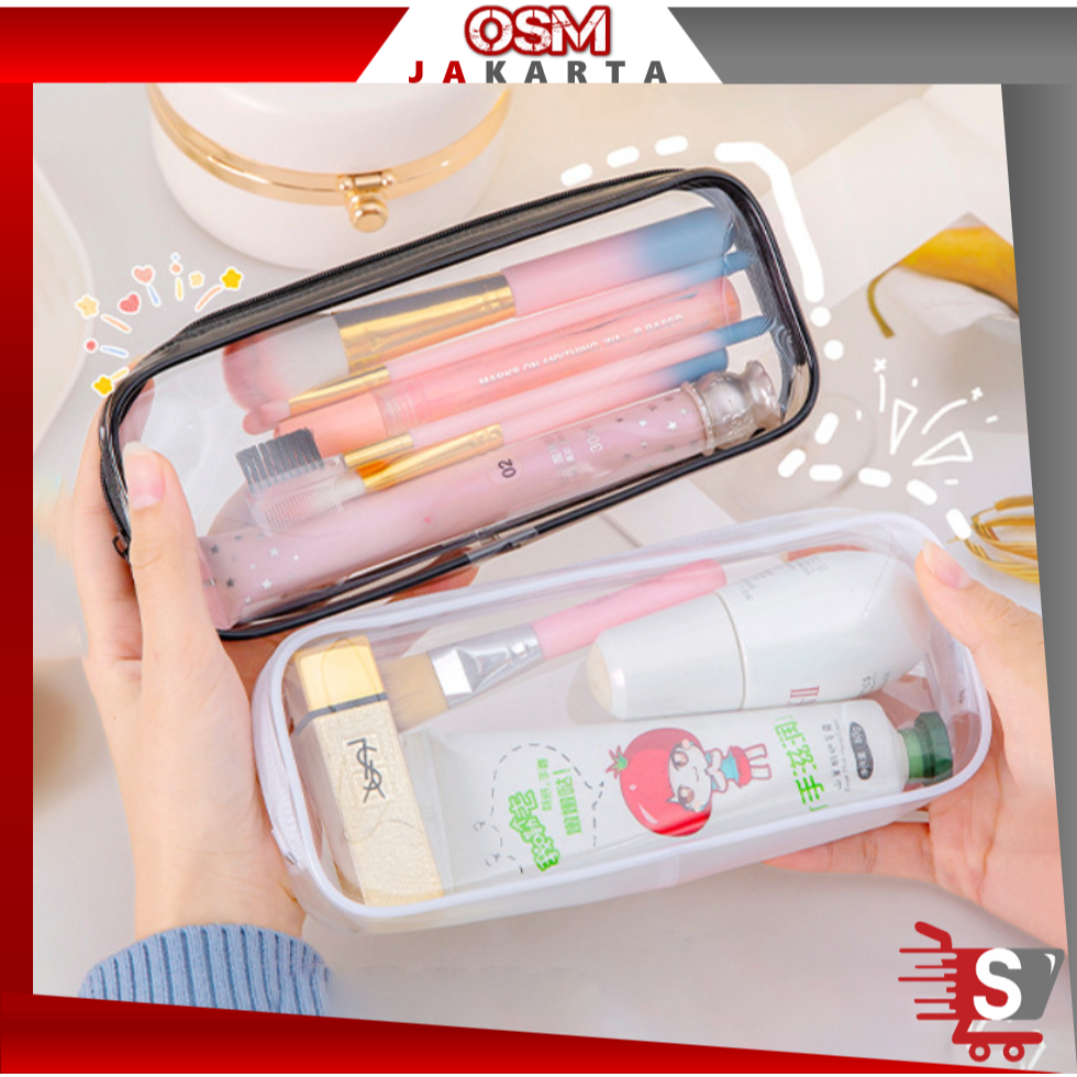

OSM JKT S6460 Kotak Pensil Transparan / Tempat Penyimpanan Kosmetik / Pouch Serbaguna Multifungsi / Tempat Pensil Polos Aesthetic