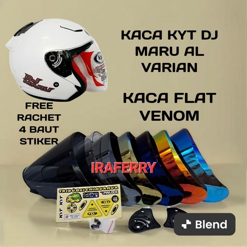 kaca helm kyt dj maru | flat visor venom helm kyt dj maru